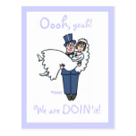 Cute Funny Offbeat Cartoon Save The Date Card Postcard