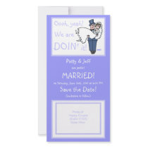 Cute Funny Offbeat Save-The-Date Photo Card photo cards