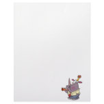 cute funny party rhino cartoon customized letterhead