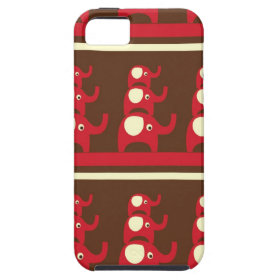 Cute Funny Red Elephants Stacked on Top of Each Ot iPhone 5 Case