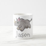 Cute Funny Rhino Wildlife Jungle Animal Kids Name Coffee Mug