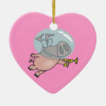 cute funny space pig cartoon ornaments