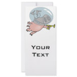 cute funny space pig cartoon personalized rack card