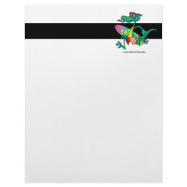 cute funny surfer beach lizard cartoon letterhead design