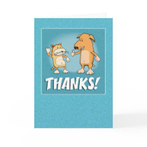 Cute, Funny Thank You card: Cat and Dog