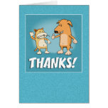 Cute, Funny Thank You card: Cat and Dog