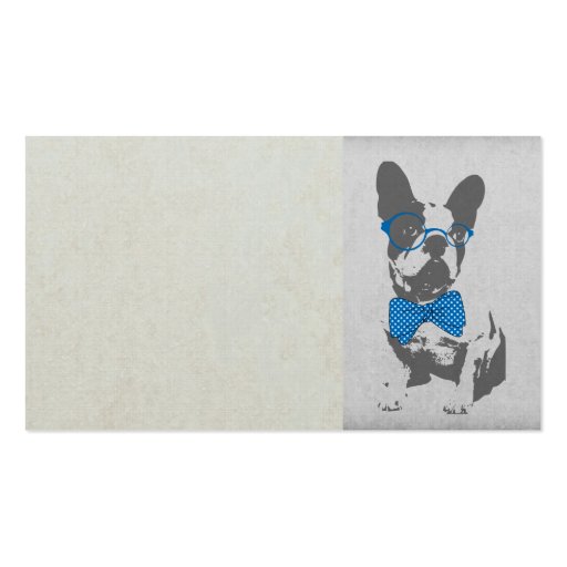 Cute funny trendy vintage animal French bulldog Business Card Templates (front side)