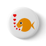 Cute & Funny Valentine's Day Love Goldfish button
