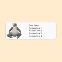 Cute fur lemur address gift name tag label
