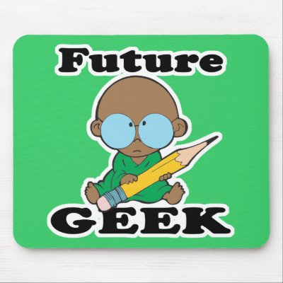 cute future geek black baby mouse pad by geekme