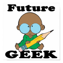 cute future geek black baby posters