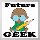 cute future geek black baby print