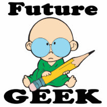 cute future geek white baby photo sculptures
