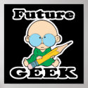cute future geek white baby posters