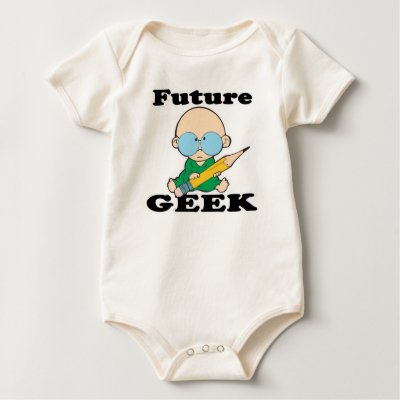 cute future geek white baby t-shirts by geekme