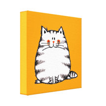 Cute fuzzy cat canvas prints