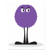cute fuzzy purple monster posters