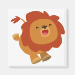 Cute Gamboling Cartoon Lion Magnet magnets