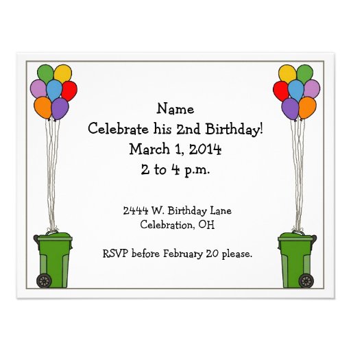 Cute Garbage Truck Trash Truck Custom Invitation