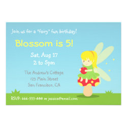 Cute Garden Fairy Theme, Girl Birthday Party Personalized Invites