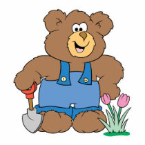 Cute Gardening Bear photo sculptures