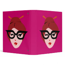 Cute Geek Girl Binders