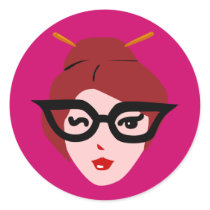 Cute Geek Girl stickers