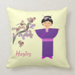Cute Geisha Girl Blossom  Personalised Pillow