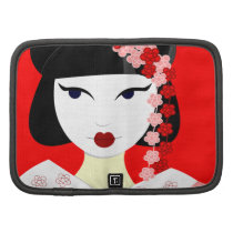 Cute Geisha with Flowers - Red Organizers