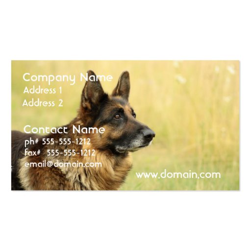 Cute German Shepherd Business Cards (front side)