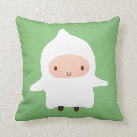 Cute Ghost and Skeleton Boy Not So Scary Halloween Throw Pillows
