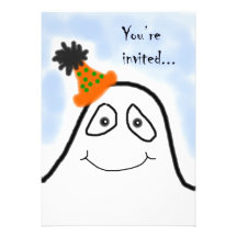 Cute Ghost Halloween Birthday Party Invitation