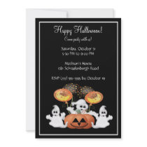 Cute Ghost Halloween Party Invitation