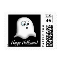 Cute Ghost "Happy Halloween" Postage Stamps