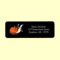 Cute Ghost Pumpkin Halloween Address Label labels