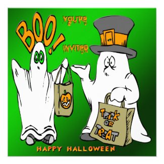 Cute Ghosts Halloween Invitation