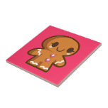 Cute Gingberbread Man Ceramic Tile