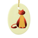 Cute Ginger Cat Art Ornament ornaments