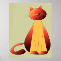 Cute Ginger Cat Art Poster