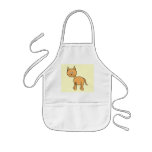 Cute Ginger Cat Cartoon. Cream Background. Aprons