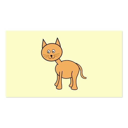 Cute Ginger Cat Cartoon. Cream Background. Business Cards