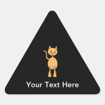 Cute Ginger Cat. Orange Cat Cartoon. Triangle Sticker