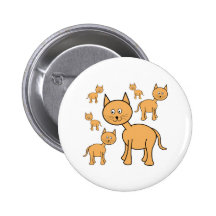 Cute Ginger Cats.  Cat Cartoon. Buttons