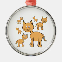 Cute Ginger Cats.  Cat Cartoon. Christmas Ornaments