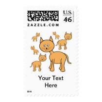 Cute Ginger Cats.  Cat Cartoon. Stamps