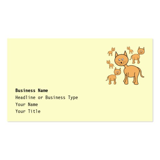 Cute Ginger Cats. Orange Cat Cartoon. Business Cards