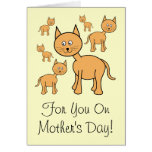Cute Ginger Cats. Orange Cat Cartoon. Greeting Cards