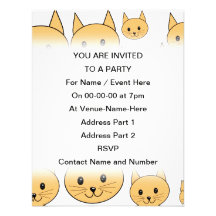 Cute Ginger Cats. Personalized Invitation