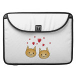 Cute Ginger cats. With Red Love Hearts. MacBook Pro Sleeve