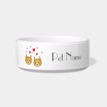 Cute Ginger cats. With Red Love Hearts. Cat Food Bowl